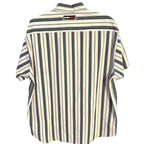 Tommy Jeans Striped Button-Up Shirt Men’s Short Sleeve Vintage - Medium - Picture 2 of 3